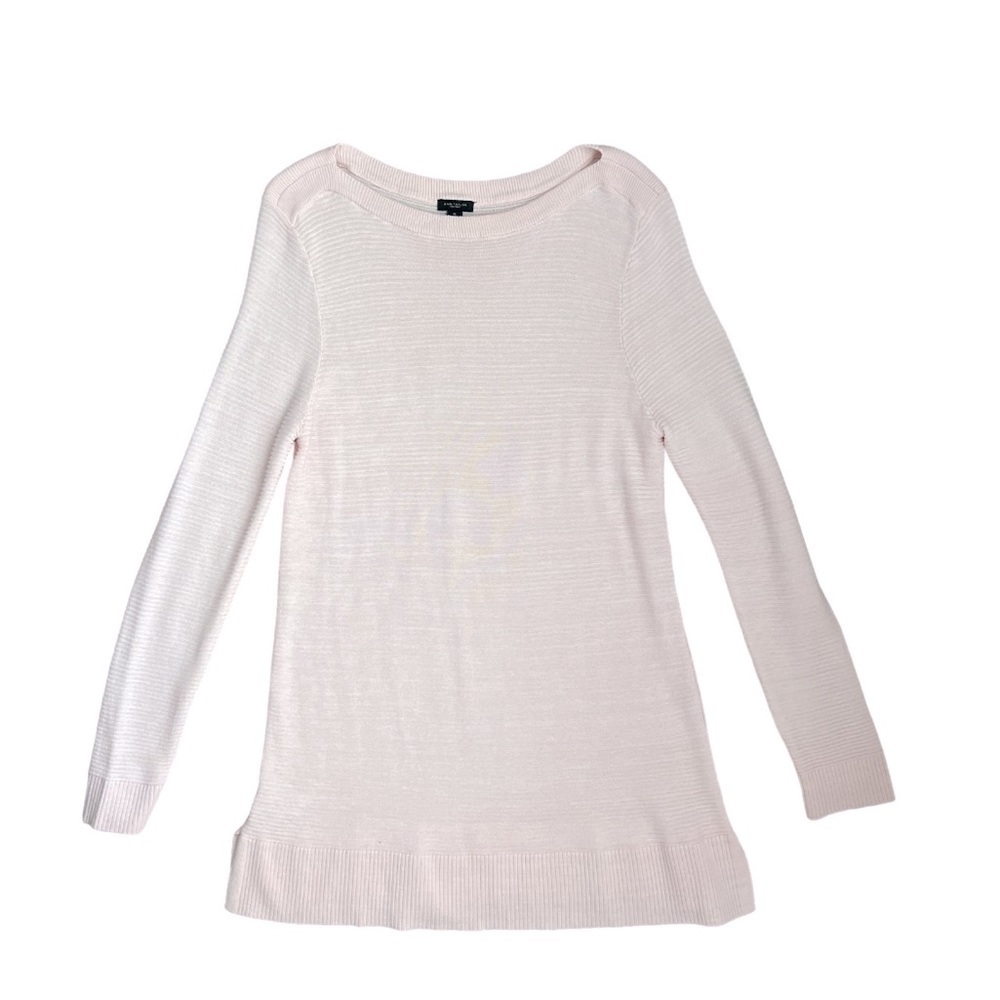 ANN Taylor Factory Women's Pink Knight Ribbed Pullover Sweater Tunic Sz XL